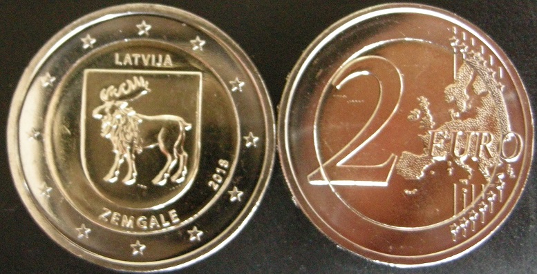 (afbeelding voor) Letland 2 euromunt 2018 Zemgale UNC